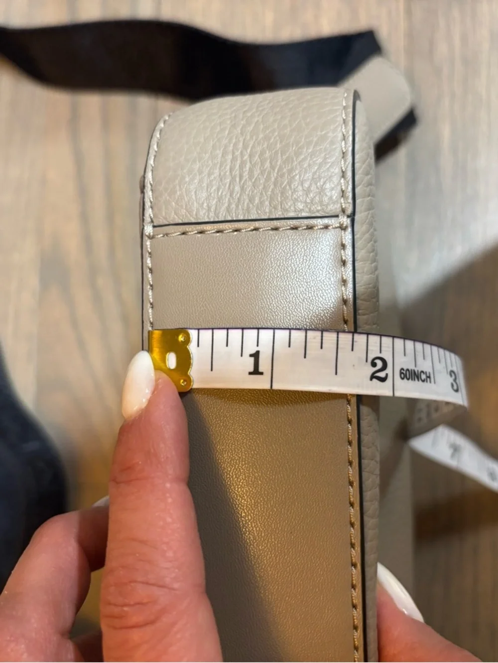 Michael Kors Beige Leather Messenger with Black Strap. NWOT